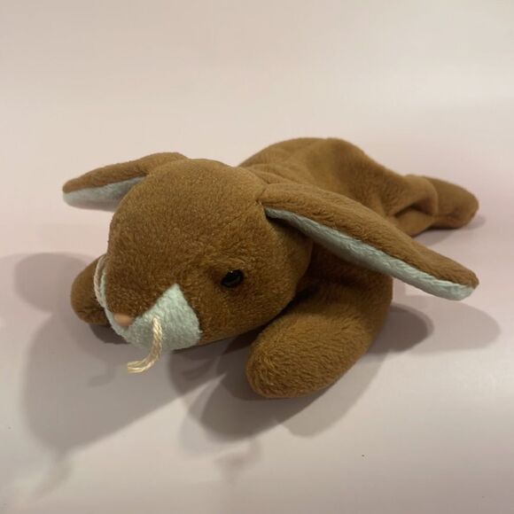 Vintage Original Ty Beanie Baby Ears the Brown and White Rabbit Good Used Cond… - Picture 2 of 10